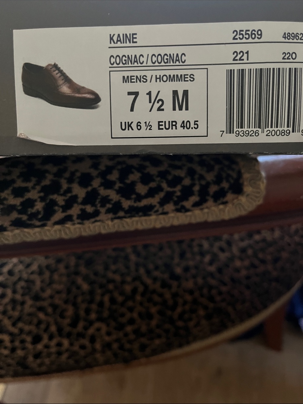 Stacy Adams 7.5M Cognac Leather Lace-Up Oxfords